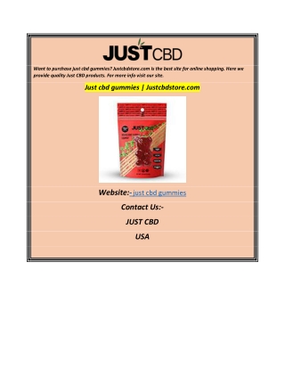 Just cbd gummies  Justcbdstore.com