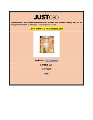 Cbd Gummies  Justcbdstore.com