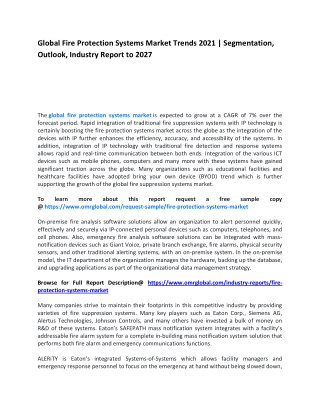 Global Fire Protection Systems Market Trends 2021