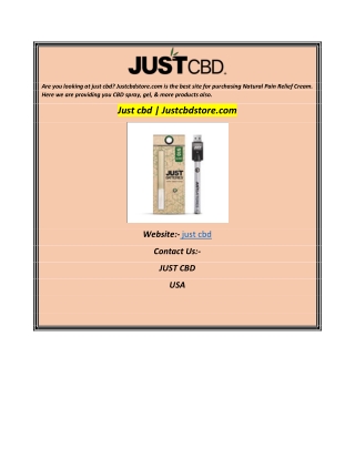 Just cbd  Justcbdstore.com
