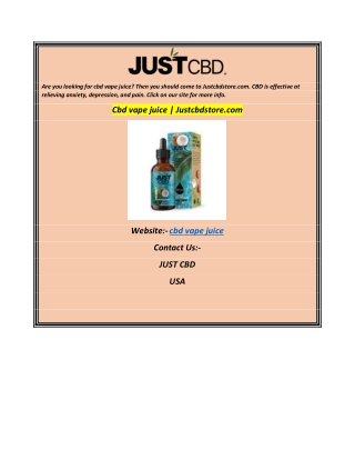 Cbd vape juice Justcbdstore.com