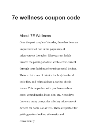 7e wellness coupon code