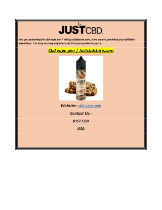 Cbd vape pen  Justcbdstore.com