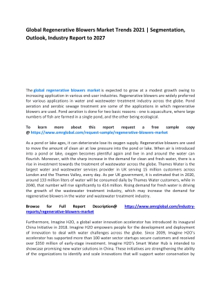 Global Regenerative Blowers Market Trends 2021