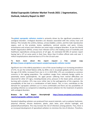 Global Suprapubic Catheter Market Trends 2021