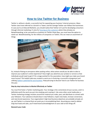 How to Use Twitter for Business
