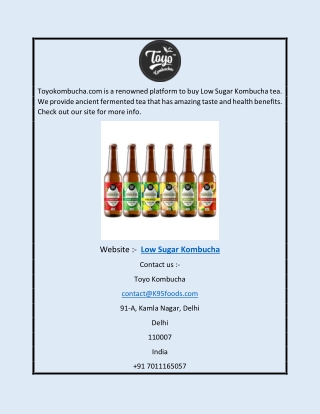 Low Sugar Kombucha | Toyokombucha.com