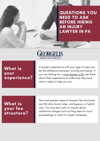 Questions You Need to Ask Before Hiring an Injury Lawyer in PA