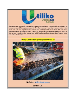 Utility Contractors  Utilitycontractor.uk