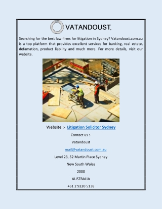 Litigation Solicitor Sydney | Vatandoust.com.au