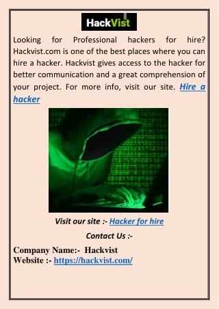 Professional hackers for hire  as