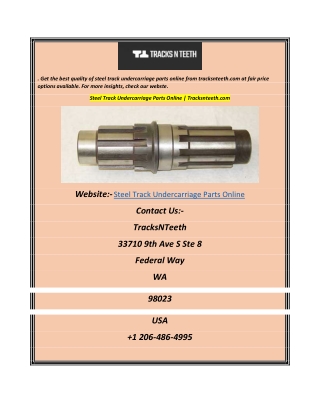 Steel Track Undercarriage Parts Online  Tracksnteeth.com