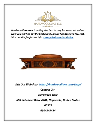 Search The Best Luxury Bedroom Set Online| Hardwoodluxe.com