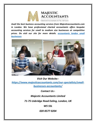 Accountants London Small Businesses | Majesticaccountants.com