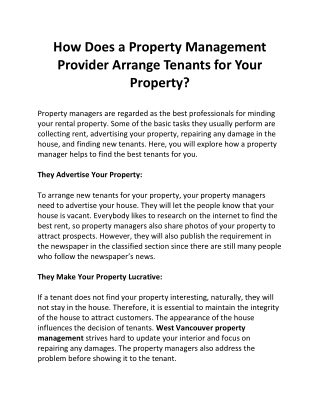 Choosing a Reliable Tenant | Vancouver Property Manager