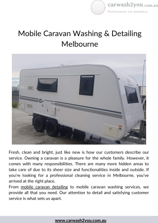 Mobile Caravan Washing & Detailing Melbourne