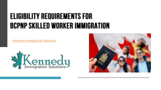 Eligibility Requirements for BCPNP Skilled Worker Immigration