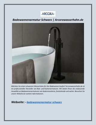 Badewannenarmatur Schwarz | Arcorawasserhahn.de