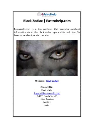 Black Zodiac Eastrohelp.com
