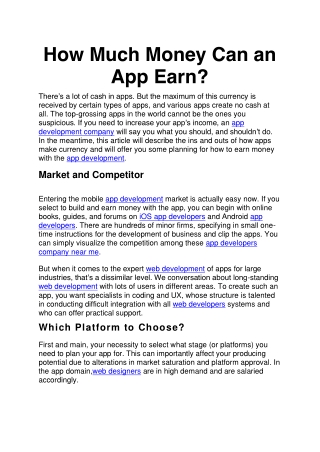 How Much Money Can an App Earn