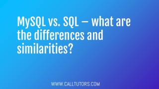 MySQL vs SQL