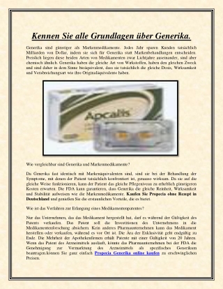Kennen Sie alle Grundlagen über Generika.