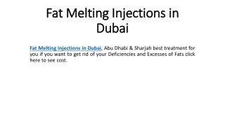 Fat Melting injections in Dubai