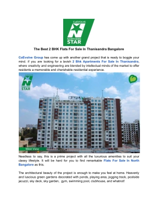 The Best 2 BHK Flats For Sale In Thanisandra Bangalore