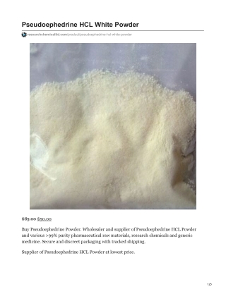 Pseudoephedrine HCL White Powder