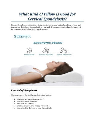 What Kind of Pillow is Good for Cervical Spondylosis?