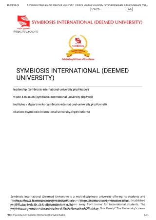 Symbiosis International (Deemed University) _ India's Leading University for Undergraduate & Post Graduate Programs