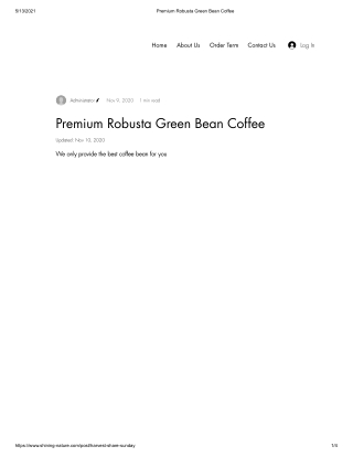 Premium Robusta Green Bean Coffee