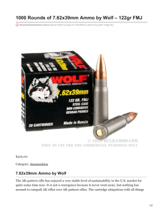 7.62x39mm Ammo by Wolf
