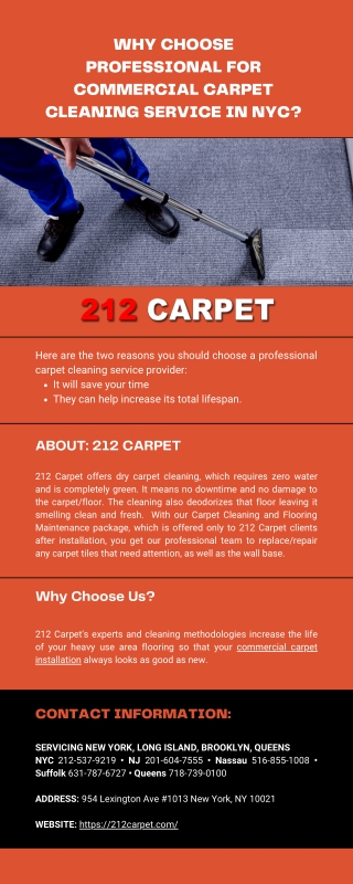 Why Choose Professional For Commercial Carpet Cleaning Service in NYC?