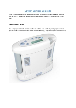 Oxygen Services Colorado
