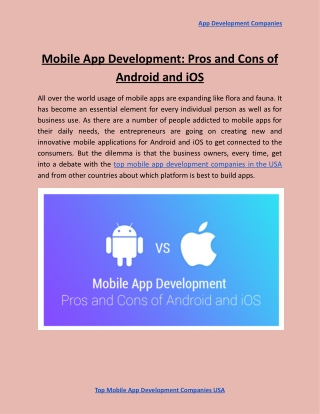 Mobile App Development_ Pros and Cons of Android and iOS