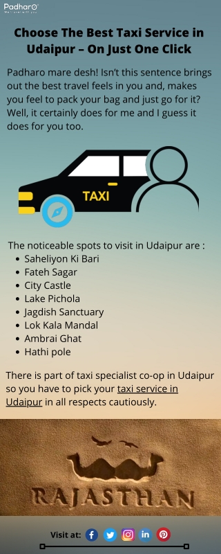Choose The Best Taxi Service in Udaipur