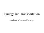 Energy and Transportation