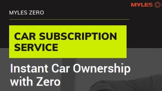 Car Subscription Service in India | Myles Zero