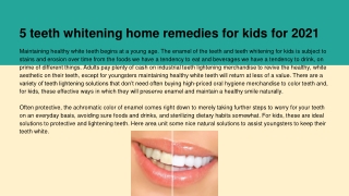 5 teeth whitening home remedies for kids for 2021