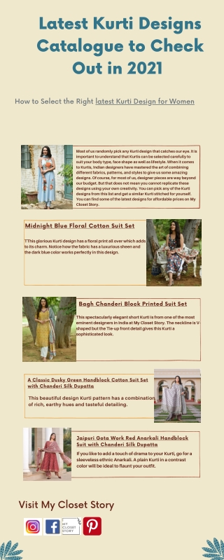 Latest Kurti Designs Catalogue to Check Out in 2021