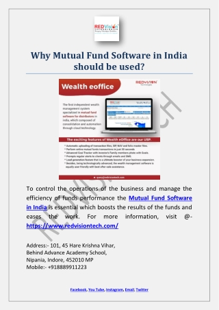 Why Mutual Fund Software in India should be used