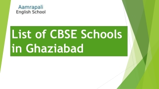 List of CBSE Schools in Ghaziabad