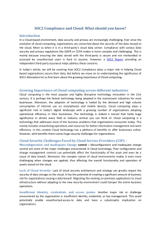 Guest Article - SOC2 Compliance and Cloud-converted