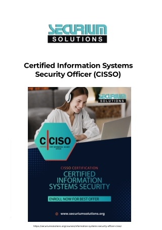 CISSO Certification | CISSO Training | CISSO