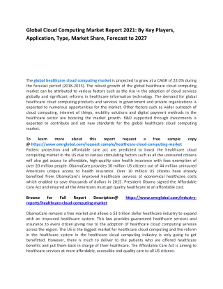 Global Cloud Computing Market Report 2021