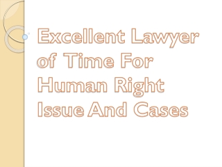 Excellent Lawyer of Time For Human Right Issue And Cases