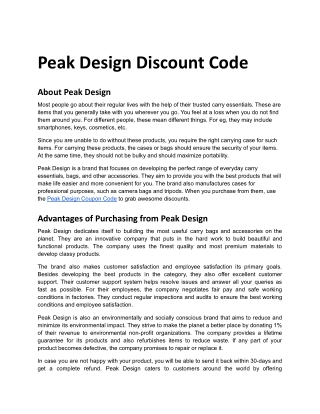 Peak Design.docx