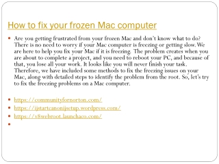 How to fix your frozen Mac computer