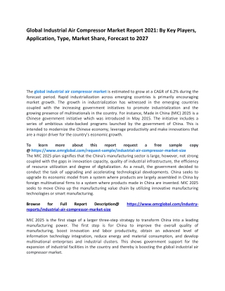 Global Industrial Air Compressor Market Report 2021